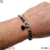 Pulsera doble miyuki motita azul acero dorado - comprar en línea