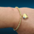 Pulsera de balín de 4mm dije corazón acero dorado - comprar en línea