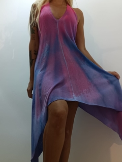 Saída de praia/Vestido Azul e Rosa Tamanho U