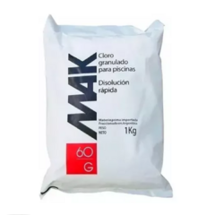 Cloro Granulado Mak 60 En Bolsa X 1 Kg Disolución Rápida