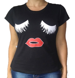 CAMISETA FEMININA BABY LOOK T-SHIRT CÍLIOS