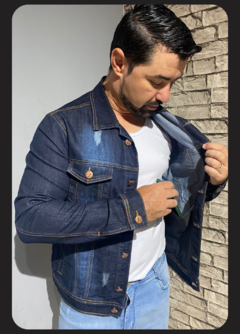 Jaqueta Jeans Azul Escuro - loja online