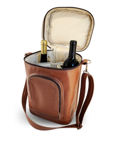 Bolsa para vinhos e taças Wine Bag caramelo com interior creme térmica - comprar online