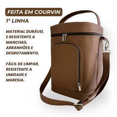 Bolsa para vinhos e taças Wine Bag chocolate com interior creme - comprar online