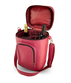 Bolsa para vinhos e taças Wine Bag bordô - comprar online