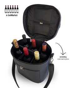 Bolsa para vinhos e taças Multt Bag Preta térmica