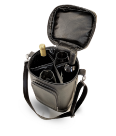 Bolsa para vinhos e taças Wine Bag preta térmica - comprar online