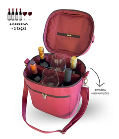 Imagem do Bolsa para vinhos e taças Multt Bag Bordô térmica