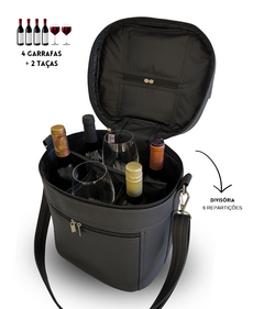 Imagem do Bolsa para vinhos e taças Multt Bag Preta térmica