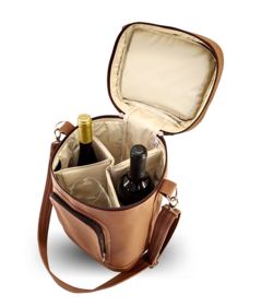 Bolsa para vinhos e taças Wine Bag chocolate com interior creme - comprar online