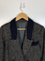 Blazer transpassado grafite com gola preta, veste P/M - loja online