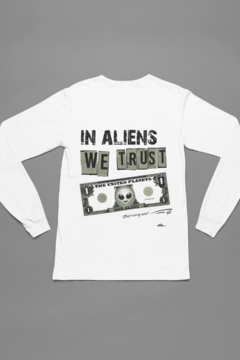 In aliens we trust - Quality Manga Longa Unissex Aliencorp na internet