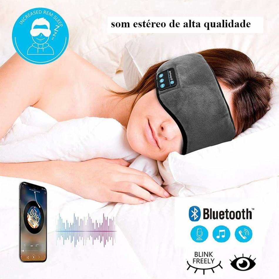 Máscara para Dormir com Fone De Ouvido Bluetooth