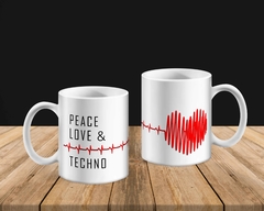 Caneca Peace Love & Techno - comprar online