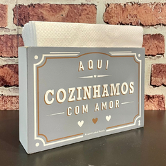 Porta Guardanapo Aqui cozinhamos com amor - comprar online