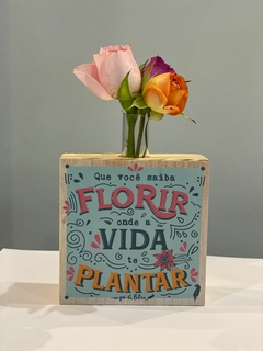 Mini Vaso Quadrado Florir onde a vida plantar- Pinus 8x8 na internet