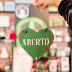 Placa Coraçao Aberto Fechado