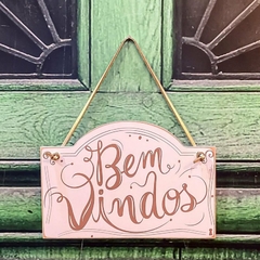 Placa Bem vindo - Branca - comprar online