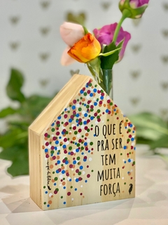 Mini Vaso Casinha É pra ser - Pinus 10x8 cm - comprar online