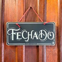 Placa Aberto, Fechada Preta - comprar online