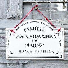 Placa Familia Amor - comprar online