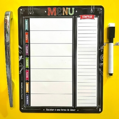 Planner Magnético Menu Cozinhar semanal - 24,5x19,5 - Amanhã te Conto um Segredo - Atacado