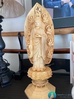 Escultura Buda Tibetano Nirvana em Madeira - comprar online