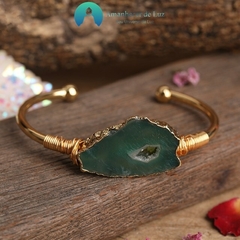 Pulseiras de Cobre e Drusas de Ágatas Naturais - comprar online