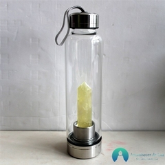 Garrafa de Vidro Infusora em Cristal Natural Citrino