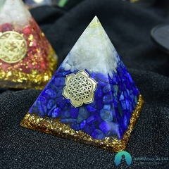 Orgonite Vishudha Lapis Lazuli Cristal Branco Flor da Vida - comprar online