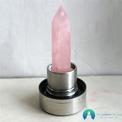 Garrafa de Vidro Infusora em Cristal Natural Quartzo Rosa na internet