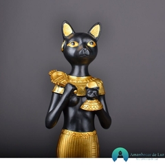 Escultura Deusa Egípcia Bastet em Resina Ornamental - comprar online