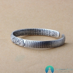 Bracelete Tibetana Flor de Lótus de Aço Inox - comprar online