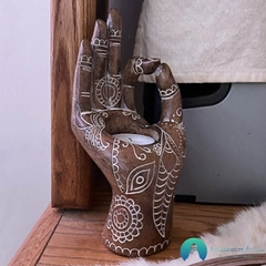 Escultura em Resina Castiçal Jnana Mudra - loja online