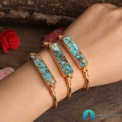 Pulseira em Cobre em Pedra Natural Turquesa - comprar online