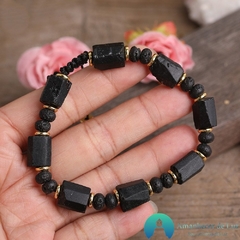 Pulseira Black Turmalina Pedra 100% Natural - Amanhecer de Luz - Seu Universo de Luz Loja Online de Artigos Religiosos