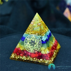 Orgonite Pirâmide Flor da Vida Estrela de Davi Flor Da Vida