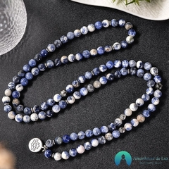 Japamala 108 Contas em Pedras Naturais Lapis Lazuli Flor de Lótus Ho'oponopono - comprar online