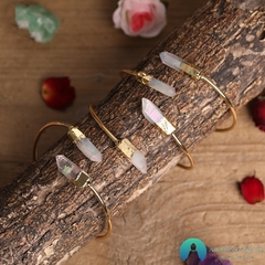 Pulseira em Cobre em Pedra Natural Quartzo - loja online