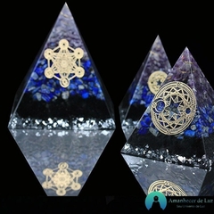 Orgonite Ametista Lapis Lazuli Obsdiana Cristal Branco