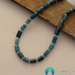 Gargantilhas Choker Lizia em Pedra 100% Natural Apatita Verde