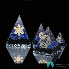 Orgonite Ametista Lapis Lazuli Obsdiana Cristal Branco