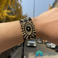 Pulseira Atersanal Ajustável Miçangas de Virdro Elegância Étnica - comprar online