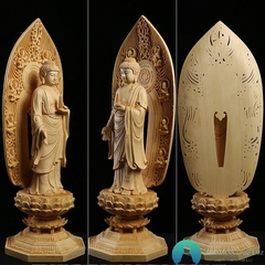 Escultura Buda Tibetano Nirvana em Madeira - comprar online