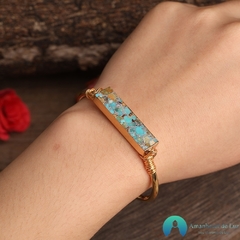 Pulseira em Cobre em Pedra Natural Turquesa - comprar online