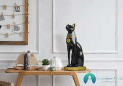 Escultura Gato Egípcio Deusa Bastet em Resina Preto - loja online