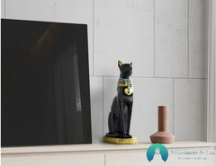 Imagem do Escultura Gato Egípcio Deusa Bastet em Resina Preto