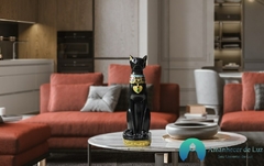 Escultura Gato Egípcio Deusa Bastet em Resina Preto