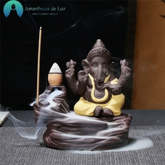 Incensário Intelecto Ganesha de Cerâmica + Brinde - Amanhecer de Luz - Seu Universo de Luz Loja Online de Artigos Religiosos