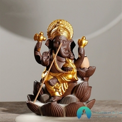 Incensário Ganesha Flor de Lotus de Cerâmica + Brinde - comprar online